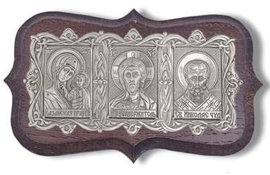 Икона дорожная позолоченная Автотриптих 224337