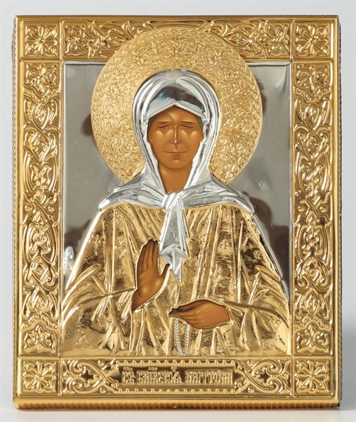 Икона Матрона 11*13 прокат золочение серебро 239251