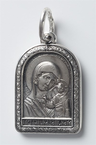Икона серебряная нательная серебро Казанская Божья Матерь 239243