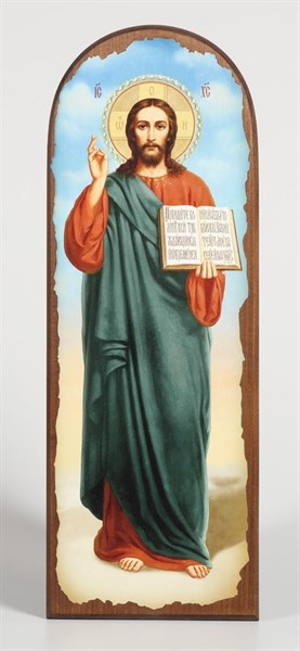 Мерная Икона на дереве 18х50 арочная канвас Спаситель 237823