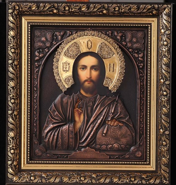 Икона Спаситель фото золочение патинирование 234514