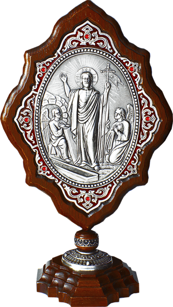 Икона Воскресение Христово серебряная на дереве 253502 - фото 16425