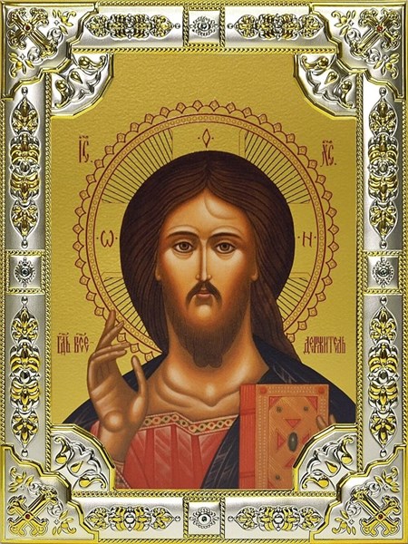 Икона освященная Господь Вседержитель 18х24 см со стразами 240116 - фото 17582