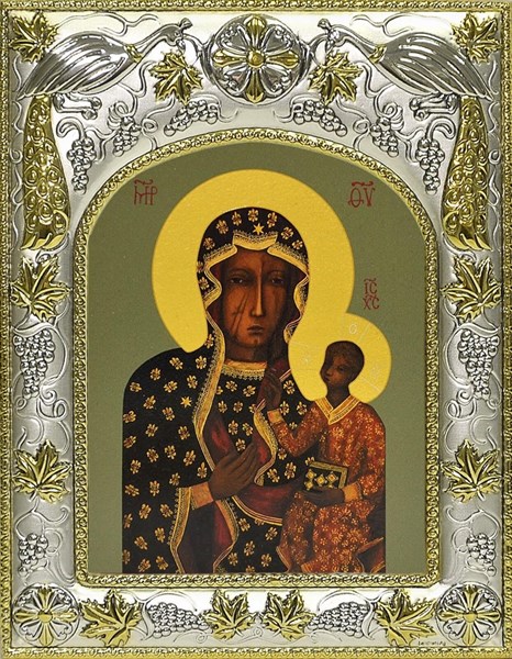 Икона освященная Божия Матерь Ченстоховская 14х18 см 240094 - фото 17626