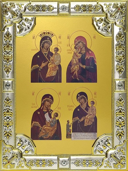 Икона освященная Божья Матерь Четырехчастная 18х24 см 239987 - фото 17838