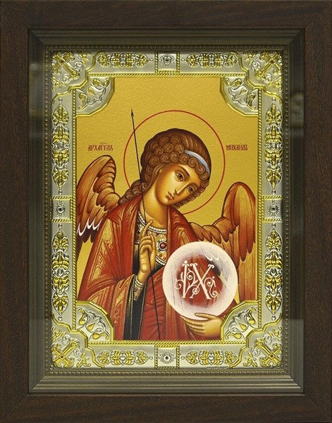 Икона освященная Архангел Михаил в киоте 24х30 см 239874 - фото 18195