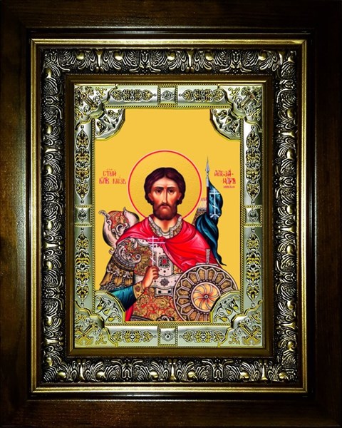 Икона освященная Александр Невский благоверный князь в киоте 24х30 см 239838 - фото 18297