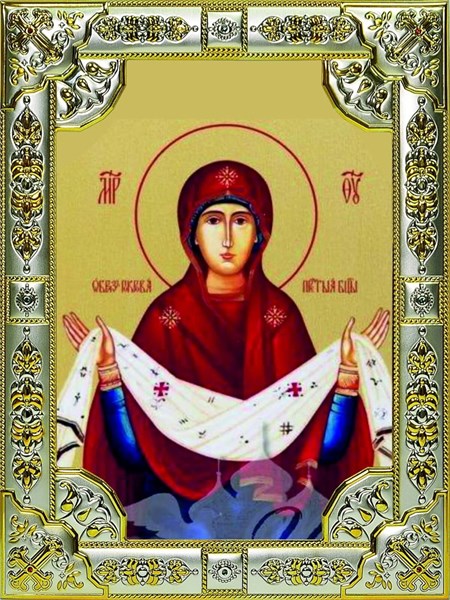 Покров икона Божией Матери 18х24 см 240167 - фото 18394