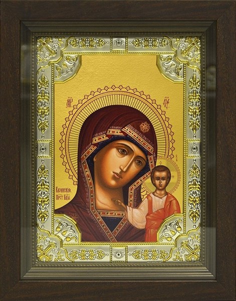Икона освященная Казанская икона Божией Матери 18х24 см 240191 - фото 18442