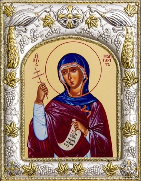 Икона освященная Маргарита Антиохийская 14х18 см 239385 - фото 19256