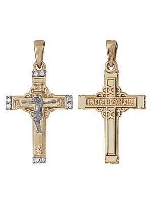 Крестик из золота с бриллиантами 240705