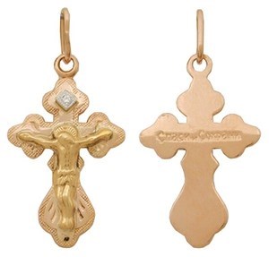 Крестик из золота с бриллиантом 240718