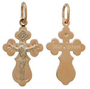 Крестик из золота с бриллиантом 240737