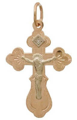 Крестик из золота с бриллиантом 240754