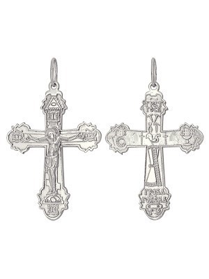 Крестик из серебра без вставок 241030