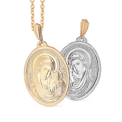 Иконка "Тандем" из золота без вставок 241116