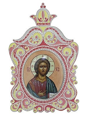 Икона Господь Вседержитель серебряная ювелирная 241547