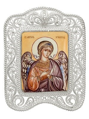 Икона Ангел-Хранитель серебряная ювелирная 241552