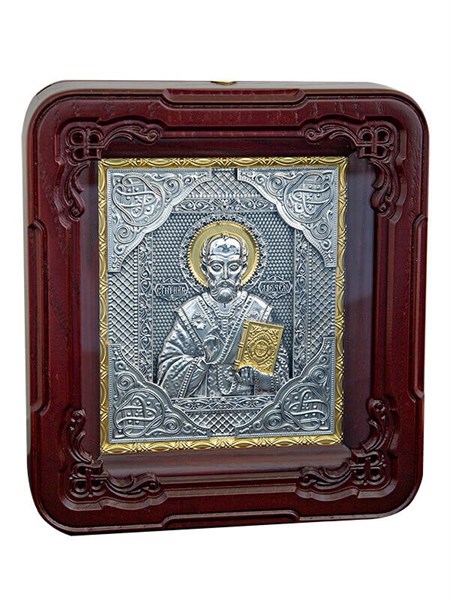 Икона Николай Чудотворец ювелирная серебряная 241567