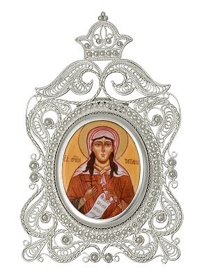 Плакетка Татьяна (Татиана) Мученица ювелирная серебряная 241579 - фото 21048