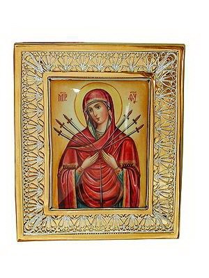 Икона Владимирская Божья Матерь ювелирная серебряная 241661