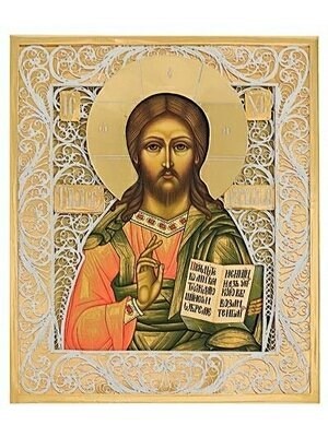 Икона Господь Вседержитель серебряная ювелирная 241695