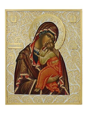 Икона Ярославская Божья Матерь серебряная 241706 - фото 21163