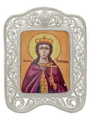 Икона Великомученица Екатерина серебряная 241707 - фото 21164