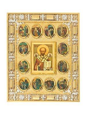 Икона Николай Чудотворец ювелирная серебряная 241718