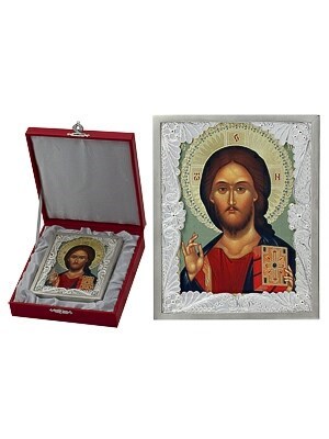 Икона Господь Вседержитель серебряная ювелирная 241729