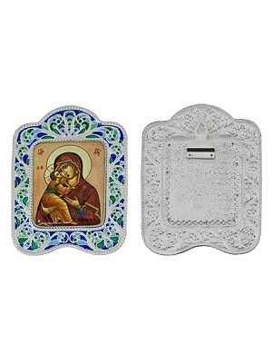 Икона Владимирская Божья Матерь ювелирная серебряная 241730