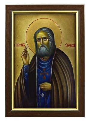 Икона Серафима Саровского серебряная ювелирная 241733