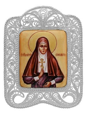 Икона Преподобномученицы Елизаветы серебряная ювелирная 241747