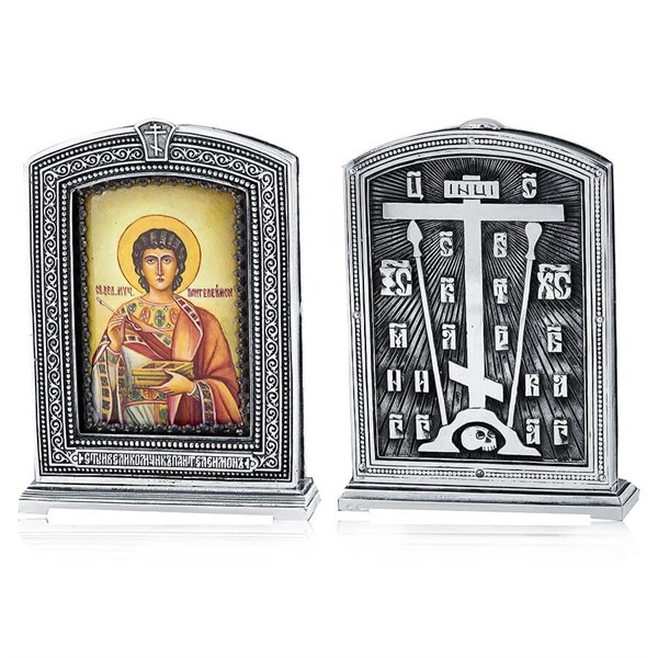 Икона Пантелеймон целитель ювелирная серебряная 241752