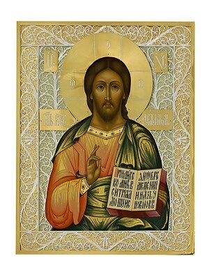 Икона Господь Вседержитель серебряная ювелирная 241765