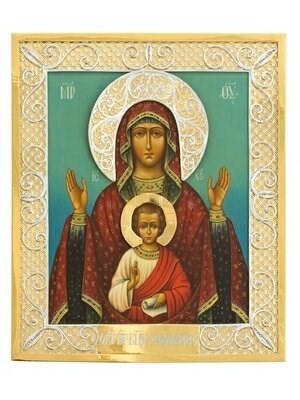 Икона Знамение Пресвятой Богородицы серебряная 241768 - фото 21223