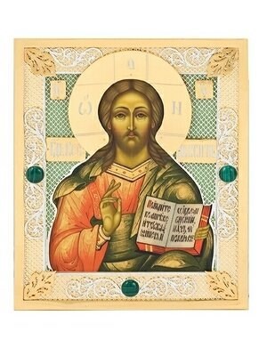 Икона Господь Вседержитель серебряная ювелирная 241779