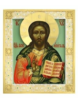 Икона Господь Вседержитель серебряная ювелирная 241785