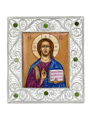 Икона Господь Вседержитель серебряная ювелирная 241804