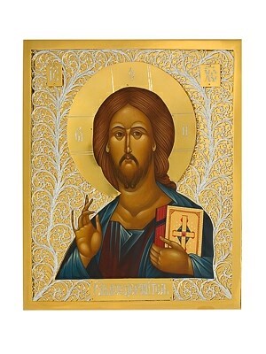 Икона Господь Вседержитель серебряная ювелирная 241809