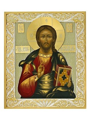 Икона Господь Вседержитель серебряная ювелирная 241819