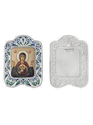Икона Знамение Пресвятой Богородицы серебряная 241844 - фото 21299
