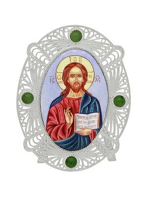 Икона Господь Вседержитель серебряная ювелирная 241853