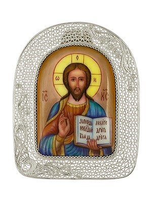 Икона Господь Вседержитель серебряная ювелирная 241854