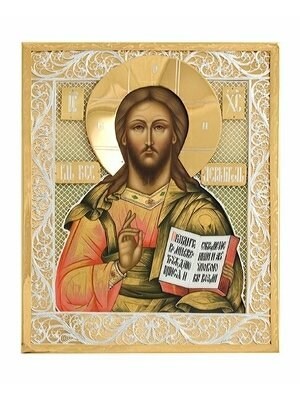 Икона Господь Вседержитель серебряная ювелирная 241869