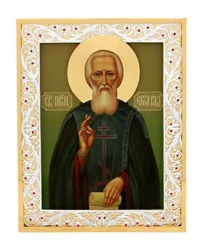 Икона Сергий Радонежский ювелирная серебряная 241876