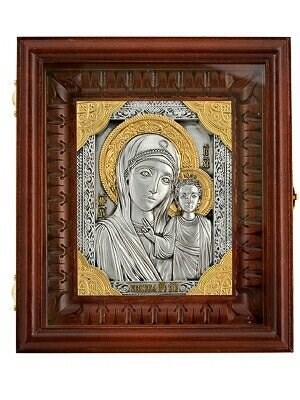 Икона Казанской Божией Матери серебряная ювелирная 241879