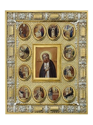 Икона Серафима Саровского серебряная ювелирная 241889