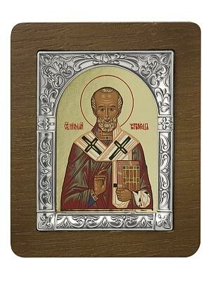 Икона Николай Чудотворец ювелирная серебряная 241899
