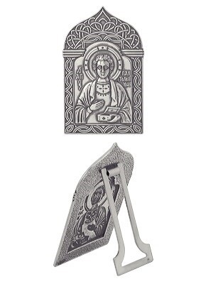 Икона Пантелеймон целитель ювелирная серебряная 241906